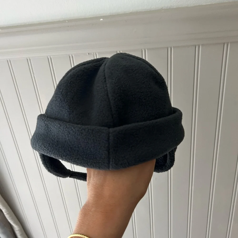 Nike Baby Infant Velcro Charcoal Black Fleece Winter Hat